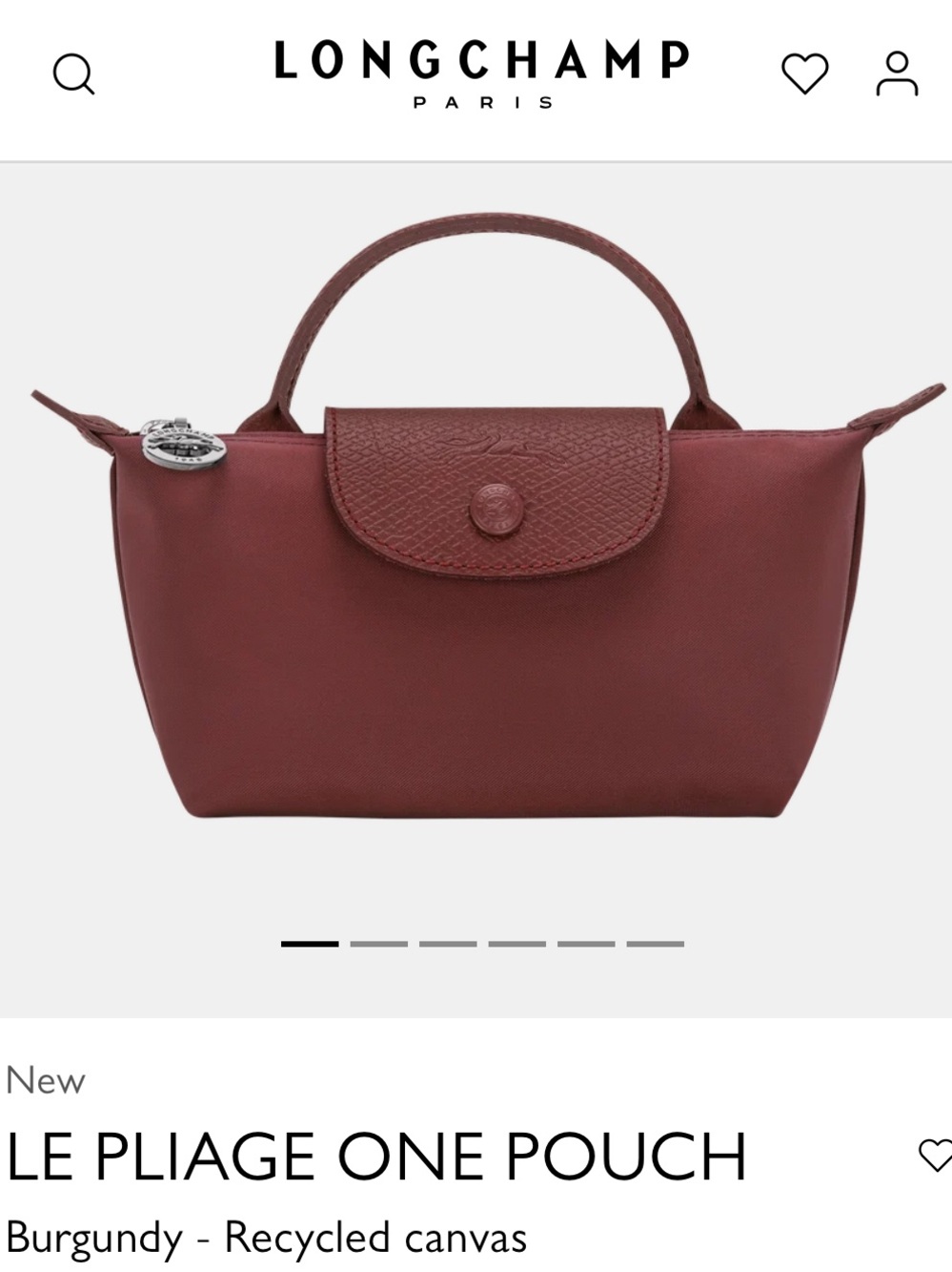Longchamp LE PLIAGE ONE POUCH color Burgundy